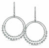 ESTATE LARGE 3.97CT DIAMOND 18KT WHITE GOLD 3D CIRCULAR JOURNEY HANGING EARRINGS