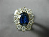 ESTATE LARGE 3.65CT DIAMOND & AAA SAPPHIRE 18KT WHITE GOLD 3D ENGAGEMENT RING