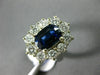 ESTATE LARGE 3.65CT DIAMOND & AAA SAPPHIRE 18KT WHITE GOLD 3D ENGAGEMENT RING