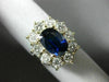 ESTATE LARGE 3.65CT DIAMOND & AAA SAPPHIRE 18KT WHITE GOLD 3D ENGAGEMENT RING