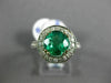 ESTATE LARGE 2.95CT DIAMOND & AAA EMERALD 18K WHITE GOLD CLASSIC ENGAGEMENT RING