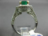 ESTATE LARGE 2.95CT DIAMOND & AAA EMERALD 18K WHITE GOLD CLASSIC ENGAGEMENT RING