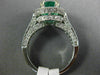ESTATE LARGE 2.95CT DIAMOND & AAA EMERALD 18K WHITE GOLD CLASSIC ENGAGEMENT RING