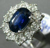 ESTATE LARGE 2.90CT DIAMOND & AAA SAPPHIRE 18KT WHITE GOLD 3D ENGAGEMENT RING