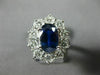 ESTATE LARGE 2.90CT DIAMOND & AAA SAPPHIRE 18KT WHITE GOLD 3D ENGAGEMENT RING