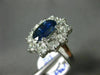 ESTATE LARGE 2.90CT DIAMOND & AAA SAPPHIRE 18KT WHITE GOLD 3D ENGAGEMENT RING