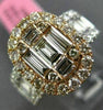 ESTATE LARGE 2.39CT DIAMOND 18KT WHITE & ROSE GOLD CLUSTER OVAL ENGAGEMENT RING