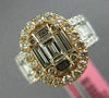 ESTATE LARGE 2.39CT DIAMOND 18KT WHITE & ROSE GOLD CLUSTER OVAL ENGAGEMENT RING