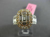 ESTATE LARGE 2.39CT DIAMOND 18KT WHITE & ROSE GOLD CLUSTER OVAL ENGAGEMENT RING