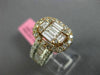 ESTATE LARGE 2.39CT DIAMOND 18KT WHITE & ROSE GOLD CLUSTER OVAL ENGAGEMENT RING