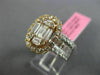 ESTATE LARGE 2.39CT DIAMOND 18KT WHITE & ROSE GOLD CLUSTER OVAL ENGAGEMENT RING