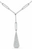ESTATE 1.45CT DIAMOND 18K WHITE GOLD 3D CLASSIC TEAR DROP SQUARE LARIAT NECKLACE