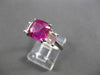 ANTIQUE 5.35CT DIAMOND & AAA PINK SAPPHIRE PLATINUM 3 STONE ENGAGEMENT RING