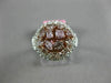 ESTATE 1.68CT WHITE & PINK DIAMOND 18K WHITE & ROSE GOLD 3D CLASSIC CLUSTER RING