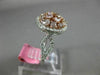 ESTATE 1.68CT WHITE & PINK DIAMOND 18K WHITE & ROSE GOLD 3D CLASSIC CLUSTER RING