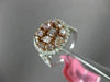 ESTATE 1.68CT WHITE & PINK DIAMOND 18K WHITE & ROSE GOLD 3D CLASSIC CLUSTER RING