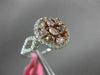 ESTATE 1.68CT WHITE & PINK DIAMOND 18K WHITE & ROSE GOLD 3D CLASSIC CLUSTER RING
