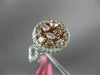 ESTATE 1.68CT WHITE & PINK DIAMOND 18K WHITE & ROSE GOLD 3D CLASSIC CLUSTER RING