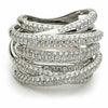 ESTATE LARGE 2.39CT DIAMOND 18KT WHITE GOLD CRISS CROSS MULTI ROW LOVE KNOT RING