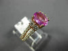 ESTATE 2.15CT DIAMOND & AAA OVAL PINK SAPPHIRE 14KT ROSE GOLD 3D ENGAGEMENT RING