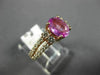 ESTATE 2.15CT DIAMOND & AAA OVAL PINK SAPPHIRE 14KT ROSE GOLD 3D ENGAGEMENT RING