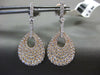 LARGE 1.74CT DIAMOND 18KT WHITE & ROSE GOLD 3D PAVE TEAR DROP HANGING EARRINGS