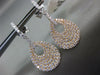 LARGE 1.74CT DIAMOND 18KT WHITE & ROSE GOLD 3D PAVE TEAR DROP HANGING EARRINGS