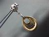 LARGE 1.74CT DIAMOND 18KT WHITE & ROSE GOLD 3D PAVE TEAR DROP HANGING EARRINGS