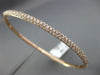 ESTATE 1.55CT DIAMOND 14KT ROSE GOLD 3D OVAL PAVE SEMI ETERNITY BANGLE BRACELET