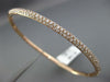 ESTATE 1.55CT DIAMOND 14KT ROSE GOLD 3D OVAL PAVE SEMI ETERNITY BANGLE BRACELET