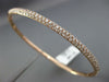 ESTATE 1.55CT DIAMOND 14KT ROSE GOLD 3D OVAL PAVE SEMI ETERNITY BANGLE BRACELET