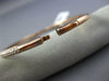ESTATE 1.55CT DIAMOND 14KT ROSE GOLD 3D OVAL PAVE SEMI ETERNITY BANGLE BRACELET