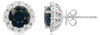 ESTATE 3.52CT DIAMOND & AAA SAPPHIRE 18K WHITE GOLD 3D FLOWER HALO STUD EARRINGS