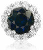ESTATE 3.52CT DIAMOND & AAA SAPPHIRE 18K WHITE GOLD 3D FLOWER HALO STUD EARRINGS