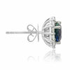 ESTATE 3.52CT DIAMOND & AAA SAPPHIRE 18K WHITE GOLD 3D FLOWER HALO STUD EARRINGS
