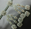 ESTATE EXTRA LARGE 8.39CT DIAMOND 18K WHITE GOLD CLUSTER SQUARE JOURNEY EARRINGS