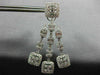 ESTATE EXTRA LARGE 8.39CT DIAMOND 18K WHITE GOLD CLUSTER SQUARE JOURNEY EARRINGS