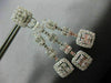 ESTATE EXTRA LARGE 8.39CT DIAMOND 18K WHITE GOLD CLUSTER SQUARE JOURNEY EARRINGS