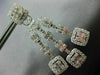 ESTATE EXTRA LARGE 8.39CT DIAMOND 18K WHITE GOLD CLUSTER SQUARE JOURNEY EARRINGS