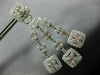 ESTATE EXTRA LARGE 8.39CT DIAMOND 18K WHITE GOLD CLUSTER SQUARE JOURNEY EARRINGS