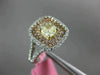 ESTATE WIDE 1.19CT MULTI COLOR DIAMOND 18KT TRI COLOR GOLD HALO ENGAGEMENT RING