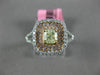 ESTATE WIDE 1.19CT MULTI COLOR DIAMOND 18KT TRI COLOR GOLD HALO ENGAGEMENT RING