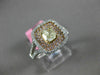 ESTATE WIDE 1.19CT MULTI COLOR DIAMOND 18KT TRI COLOR GOLD HALO ENGAGEMENT RING