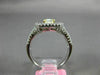 ESTATE WIDE 1.19CT MULTI COLOR DIAMOND 18KT TRI COLOR GOLD HALO ENGAGEMENT RING