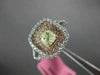 ESTATE WIDE 1.19CT MULTI COLOR DIAMOND 18KT TRI COLOR GOLD HALO ENGAGEMENT RING