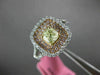 ESTATE WIDE 1.19CT MULTI COLOR DIAMOND 18KT TRI COLOR GOLD HALO ENGAGEMENT RING