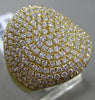 ESTATE LARGE 1.94CT DIAMOND 18KT YELLOW GOLD MICRO PAVE CIRCULAR COCKTAIL RING