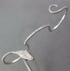 ESTATE LARGE .35CT DIAMOND & AAA RUBY 18K WHITE GOLD CLASSIC SNAKE 3 FINGER RING