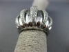 ESTATE LARGE 1.21CT DIAMOND 18K WHITE GOLD MULTI ROW MATTE & SHINY PAVE FUN RING