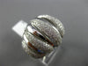 ESTATE LARGE 1.21CT DIAMOND 18K WHITE GOLD MULTI ROW MATTE & SHINY PAVE FUN RING